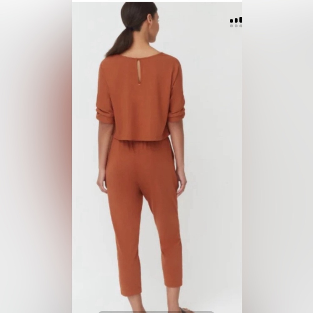 Cuyana Rust Orange Long Sleeve Jumpsuit - Picture 2 of 14